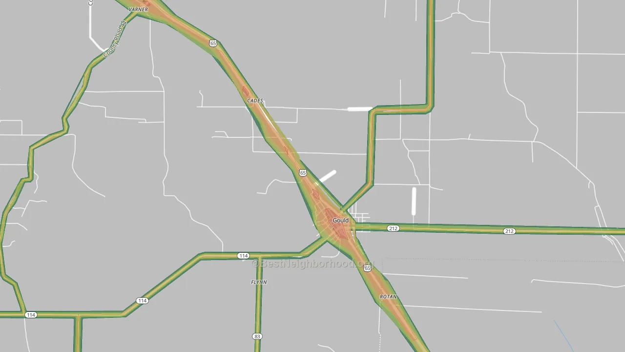 Gould, AR Map of Noise Levels in Gould