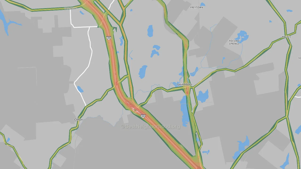 Gouldsboro, PA Map of Noise Levels in Gouldsboro