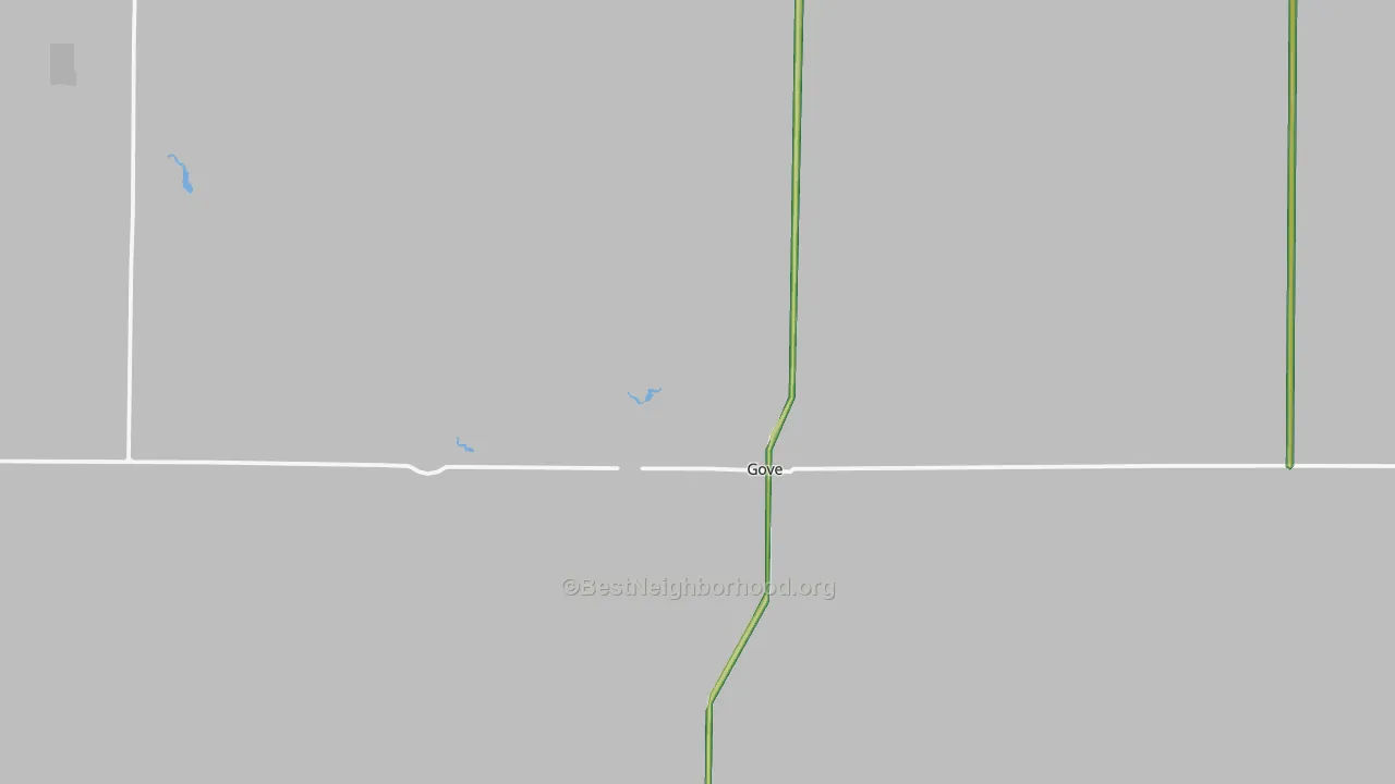 Gove City, KS Map of Noise Levels in Gove City