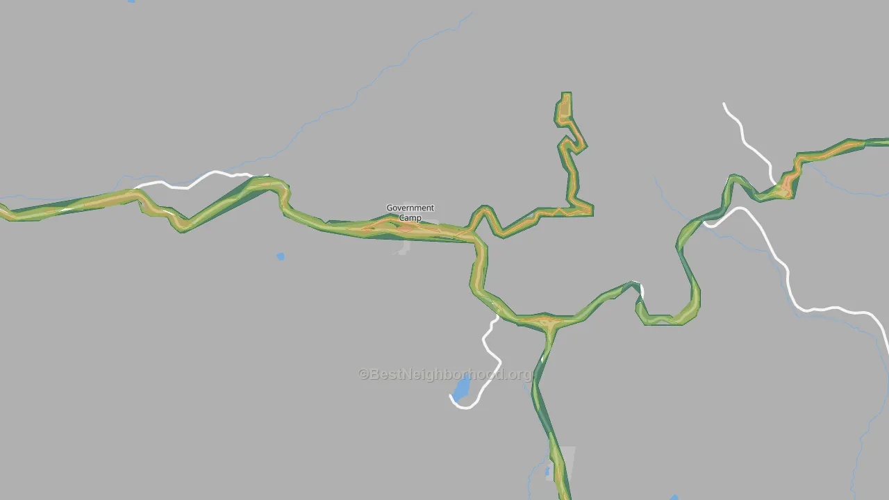 Government Camp, OR Map of Noise Levels in Government Camp