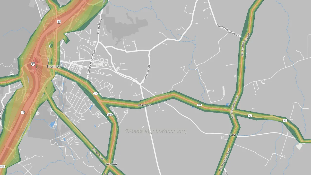 Graceham, MD Map of Noise Levels in Graceham