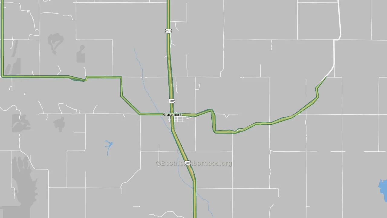 Gracemont, OK Map of Noise Levels in Gracemont