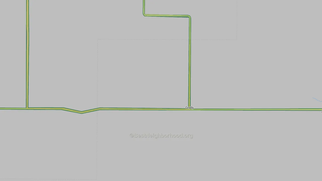 Grady, NM Map of Noise Levels in Grady