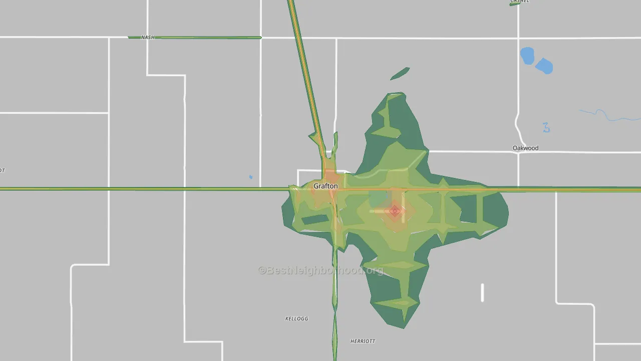 Grafton, ND Map of Noise Levels in Grafton