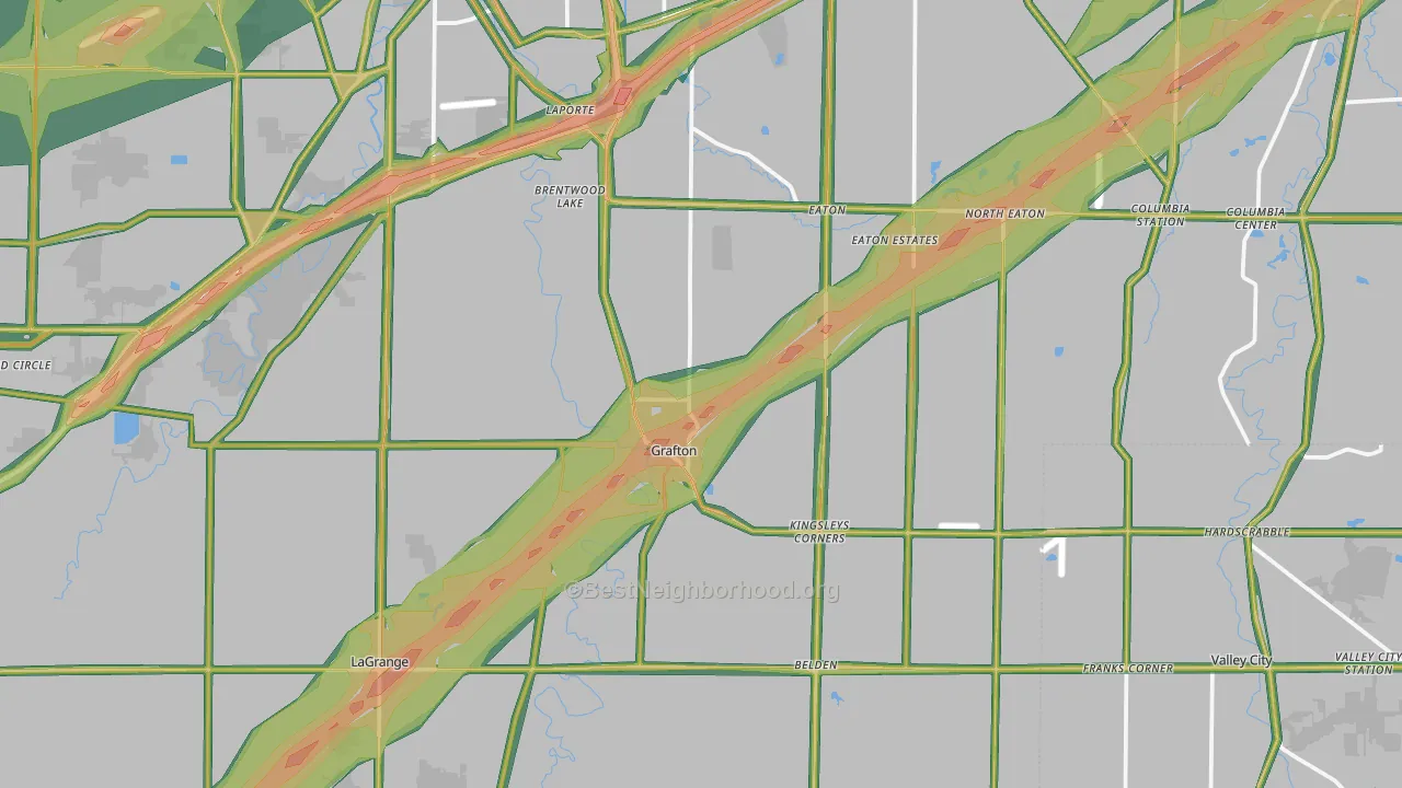 Grafton, OH Map of Noise Levels in Grafton