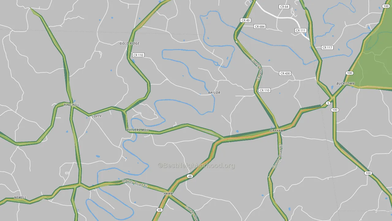 Graham, AL Map of Noise Levels in Graham