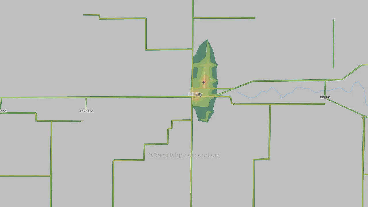 Graham County, KS Map of Noise Levels in Graham County
