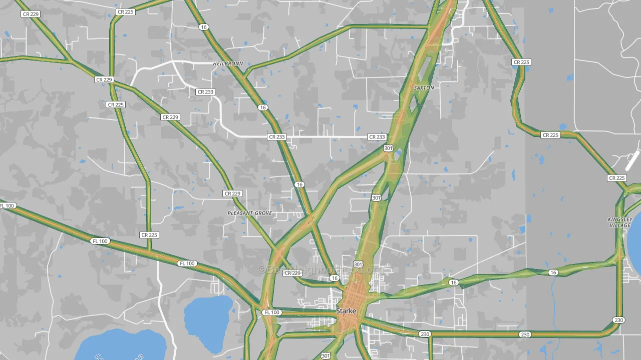 Graham, FL Map of Noise Levels in Graham
