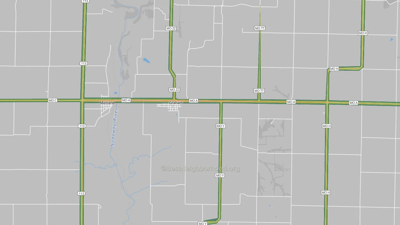 Graham, MO Map of Noise Levels in Graham