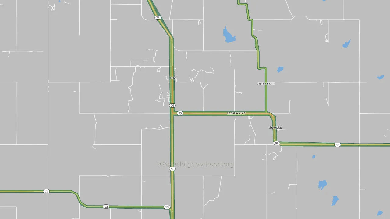 Graham, OK Map of Noise Levels in Graham