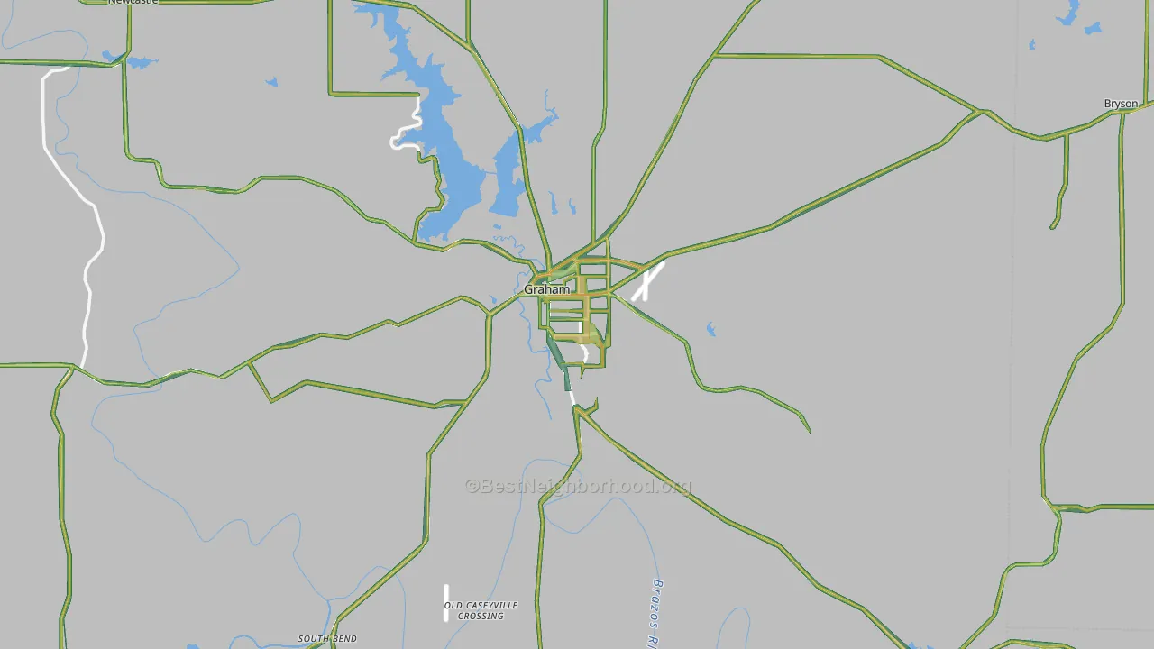 Graham, TX Map of Noise Levels in Graham