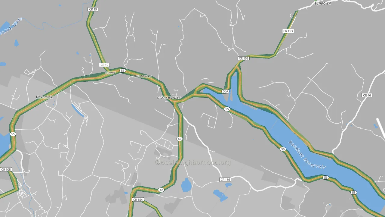 Grahamsville, NY Map of Noise Levels in Grahamsville
