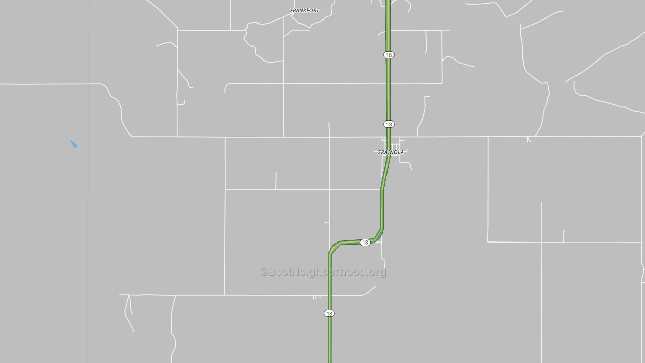 Grainola, OK Map of Noise Levels in Grainola