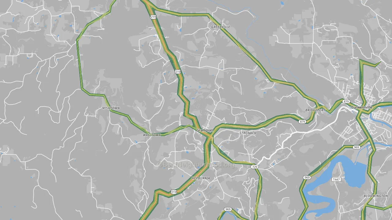 Grampian, PA Map of Noise Levels in Grampian