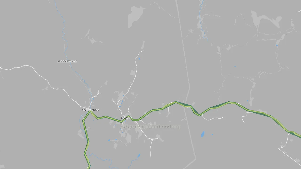 Granby, VT Map of Noise Levels in Granby