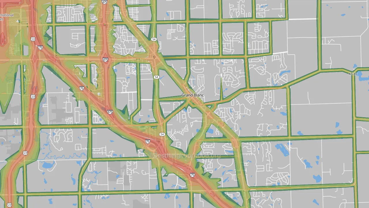 Grand Blanc, MI Map of Noise Levels in Grand Blanc