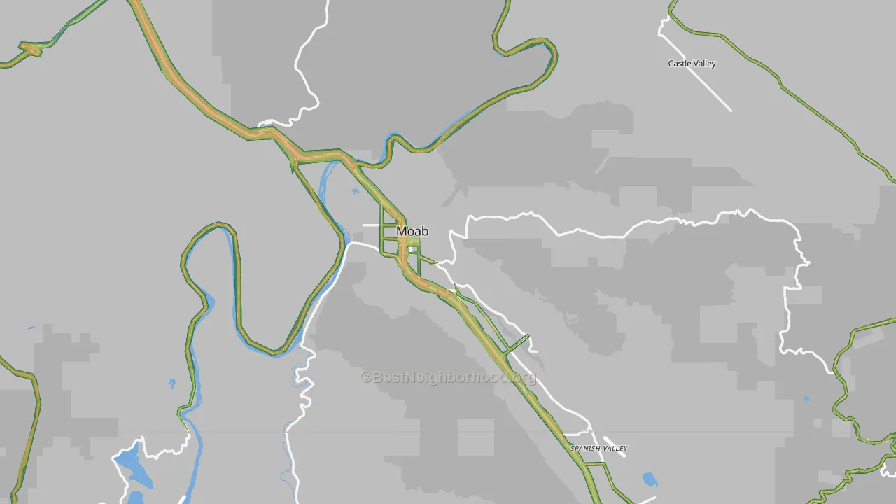 Grand County, UT Map of Noise Levels in Grand County
