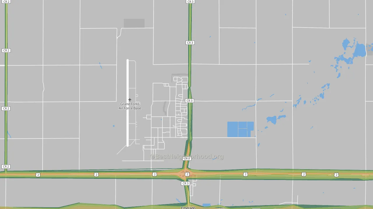 Grand Forks Afb, ND Map of Noise Levels in Grand Forks Afb