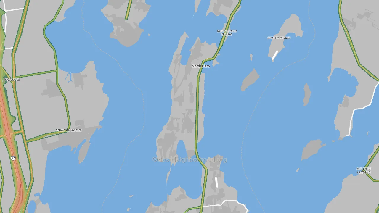 Grand Isle County, VT Map of Noise Levels in Grand Isle County