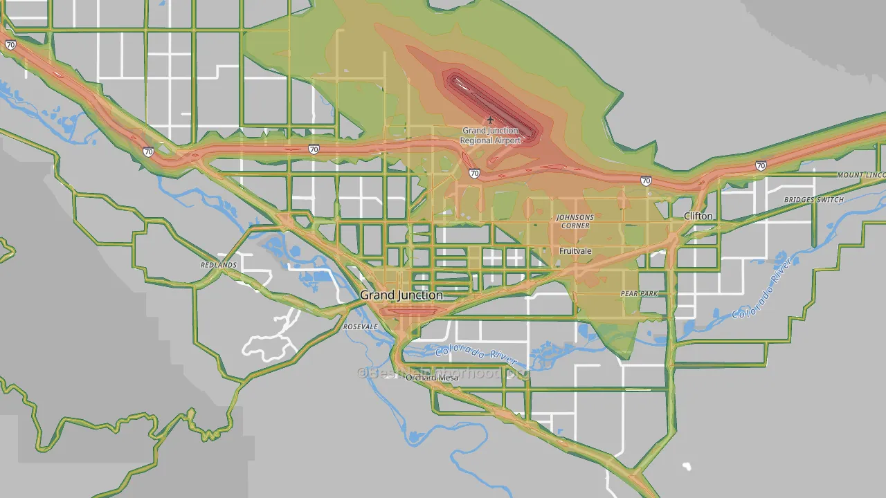 Grand Junction, CO Map of Noise Levels in Grand Junction