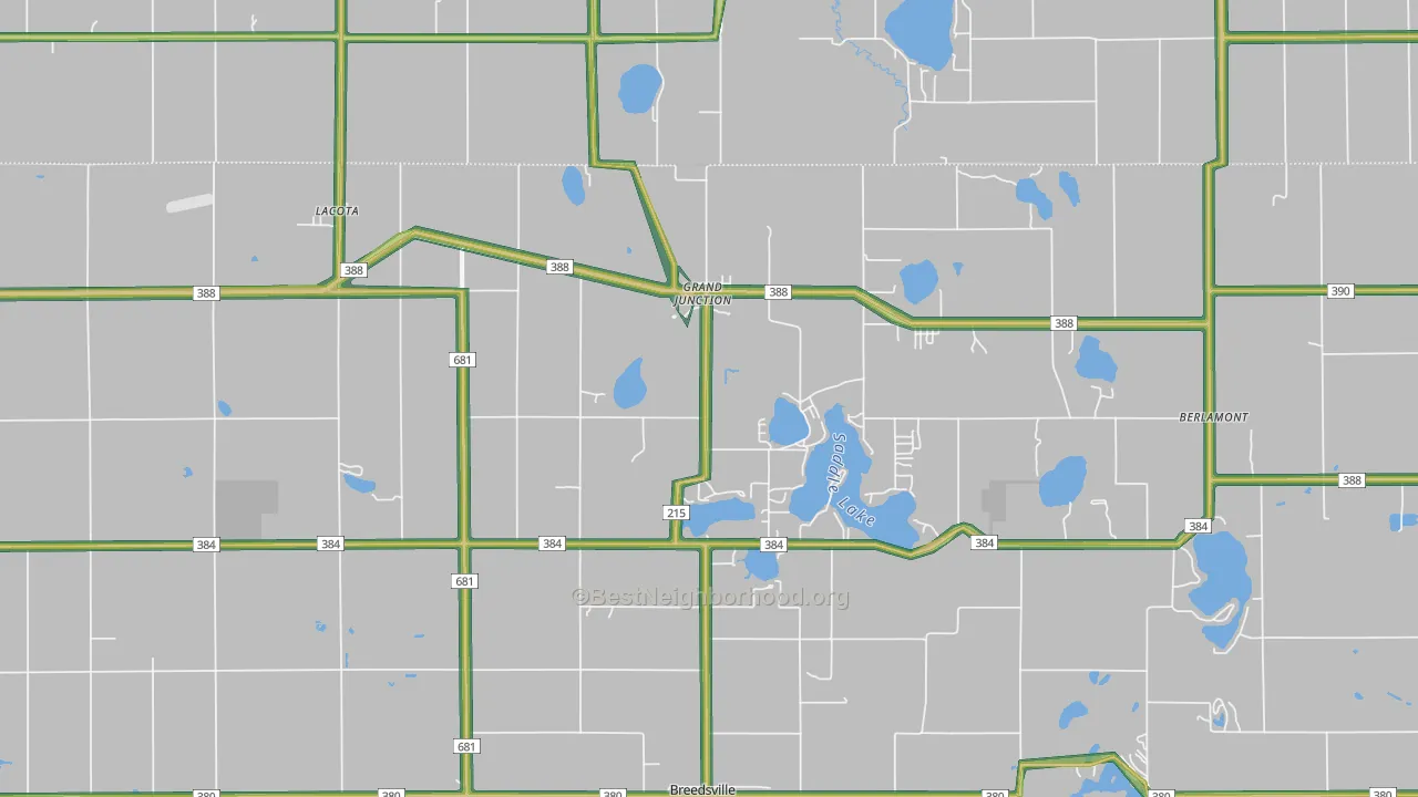 Grand Junction, MI Map of Noise Levels in Grand Junction
