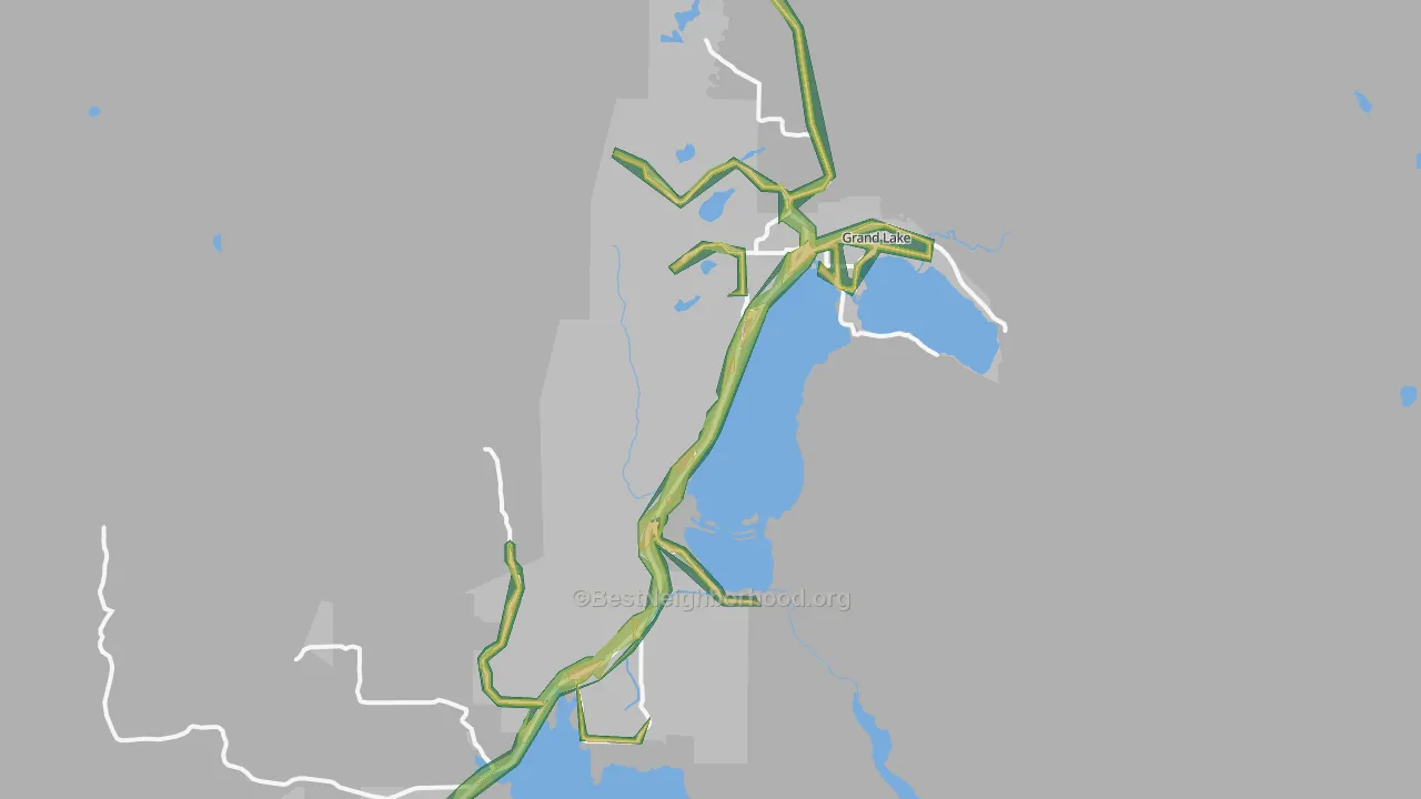 Grand Lake, CO Map of Noise Levels in Grand Lake