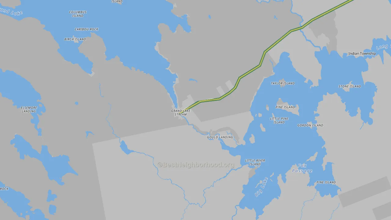 Grand Lake Stream, ME Map of Noise Levels in Grand Lake Stream