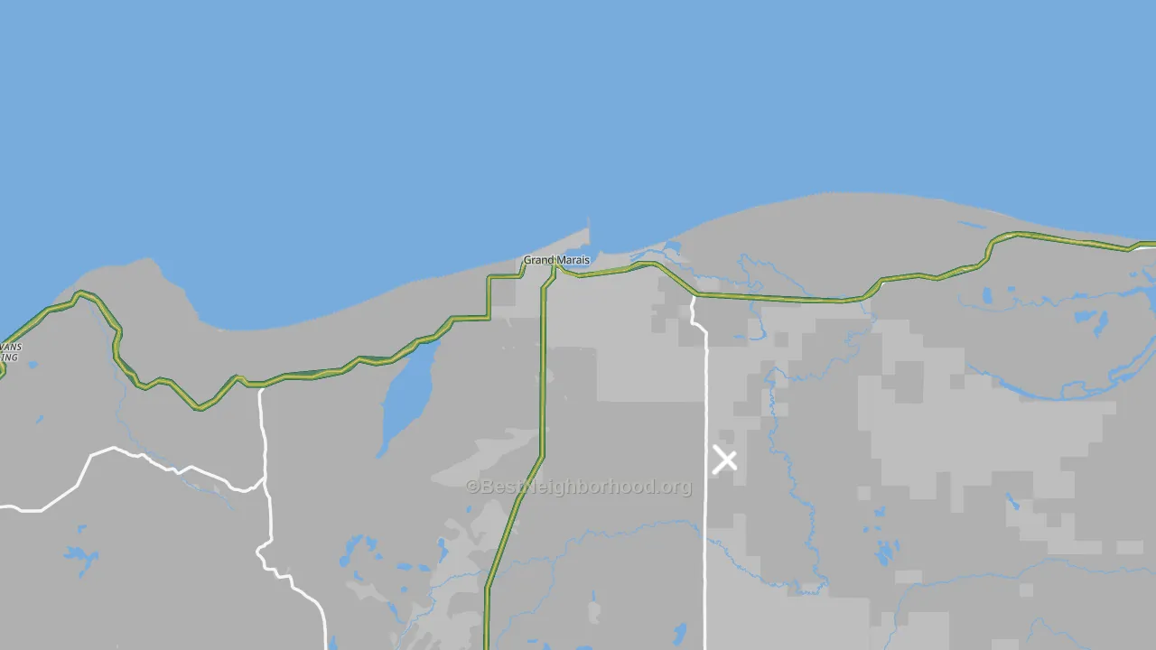 Grand Marais, MI Map of Noise Levels in Grand Marais