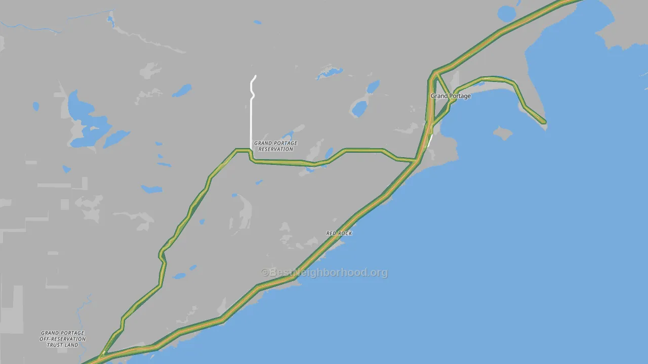 Grand Portage, MN Map of Noise Levels in Grand Portage