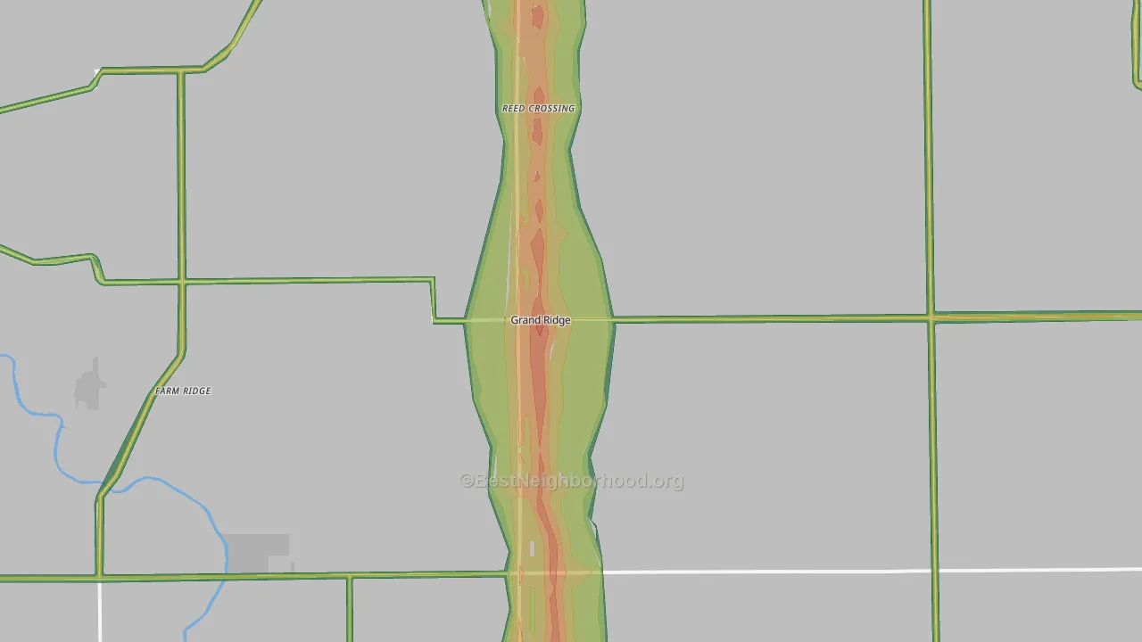 Grand Ridge, IL Map of Noise Levels in Grand Ridge