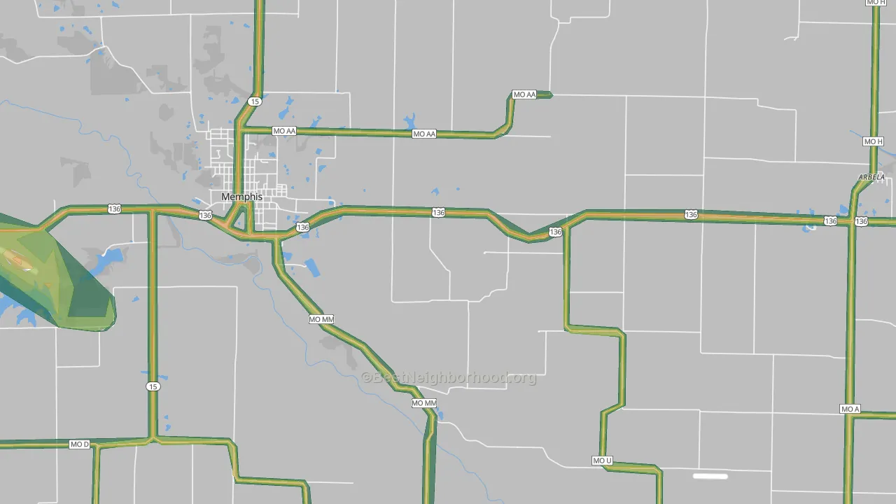 Granger, MO Map of Noise Levels in Granger