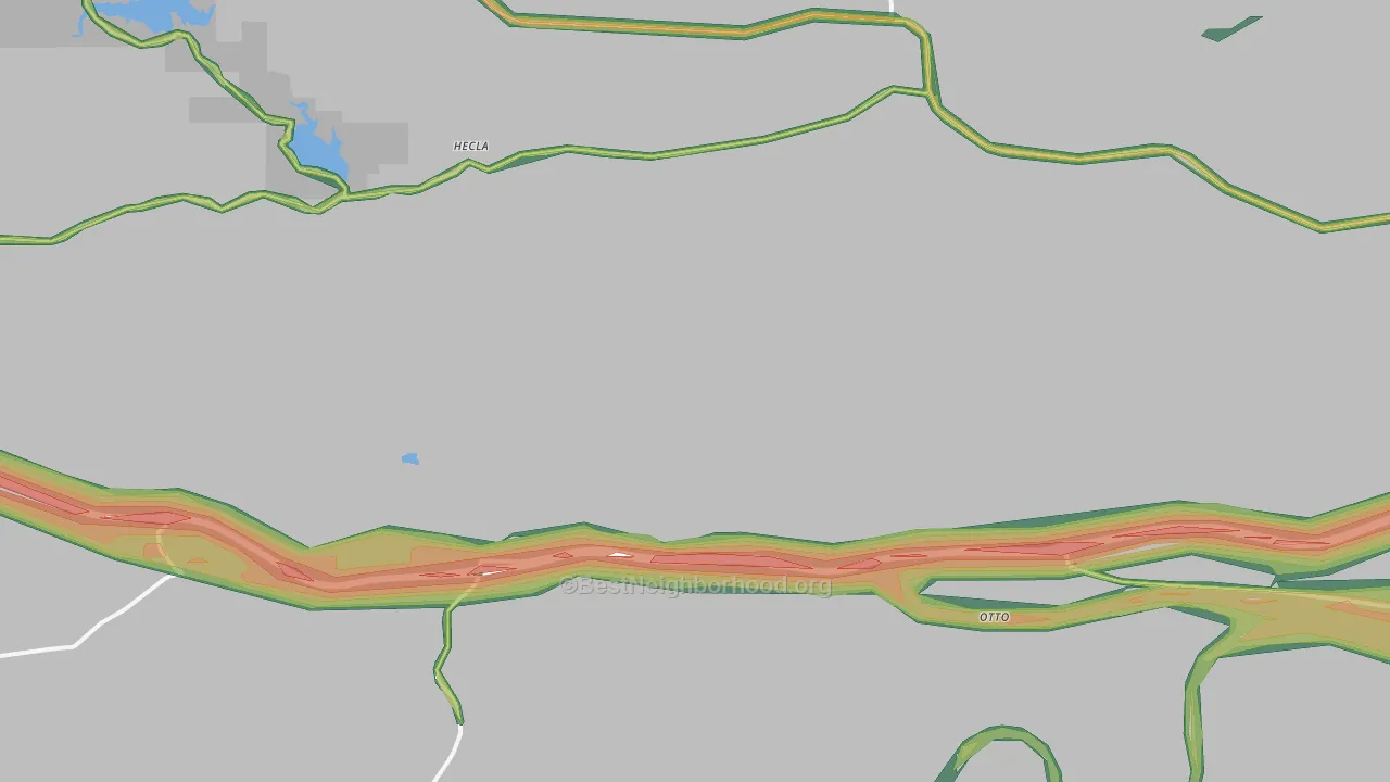 Granite Canon, WY Map of Noise Levels in Granite Canon