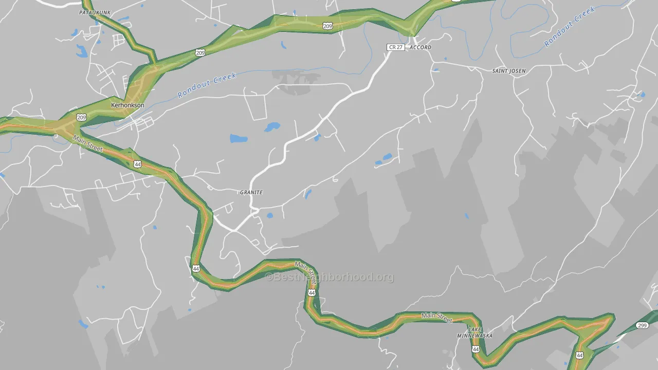 Granite, NY Map of Noise Levels in Granite