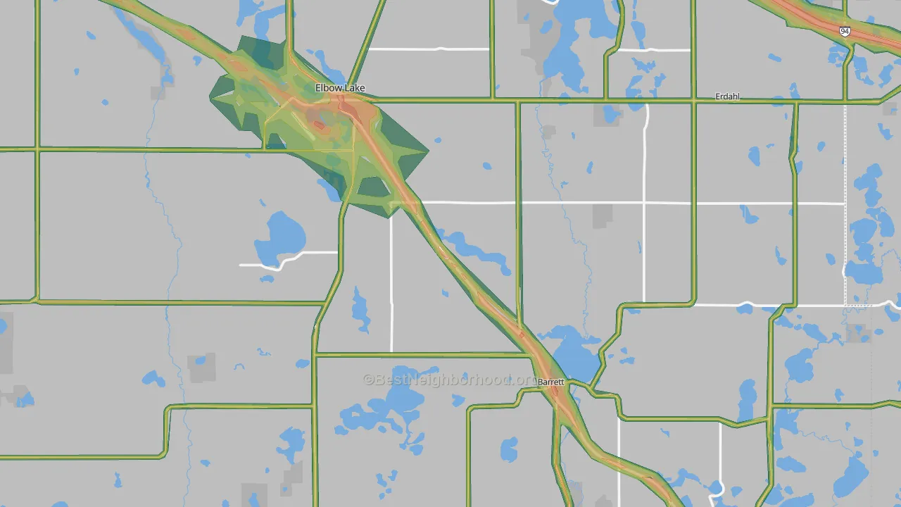 Grant County, MN Map of Noise Levels in Grant County