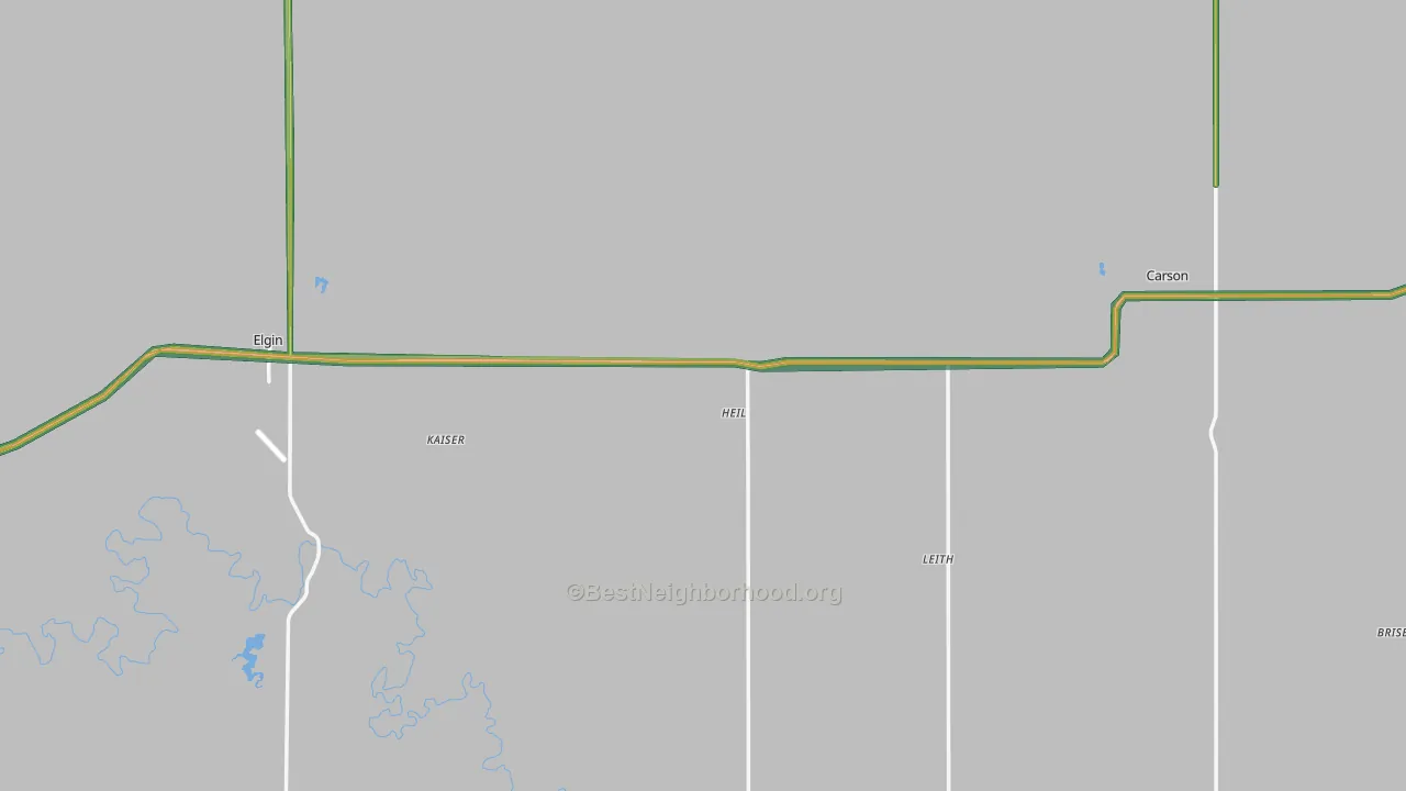 Grant County, ND Map of Noise Levels in Grant County