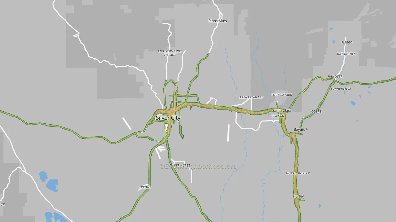 Grant County, NM Map of Noise Levels in Grant County