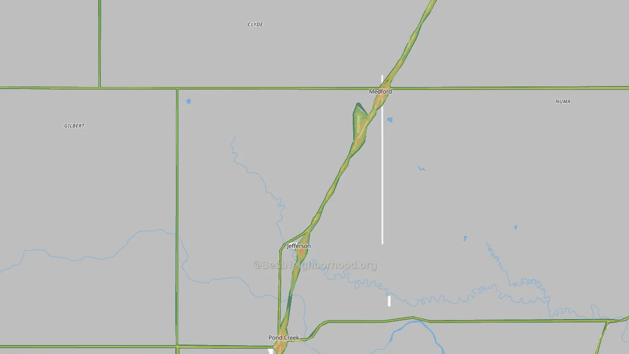 Grant County, OK Map of Noise Levels in Grant County
