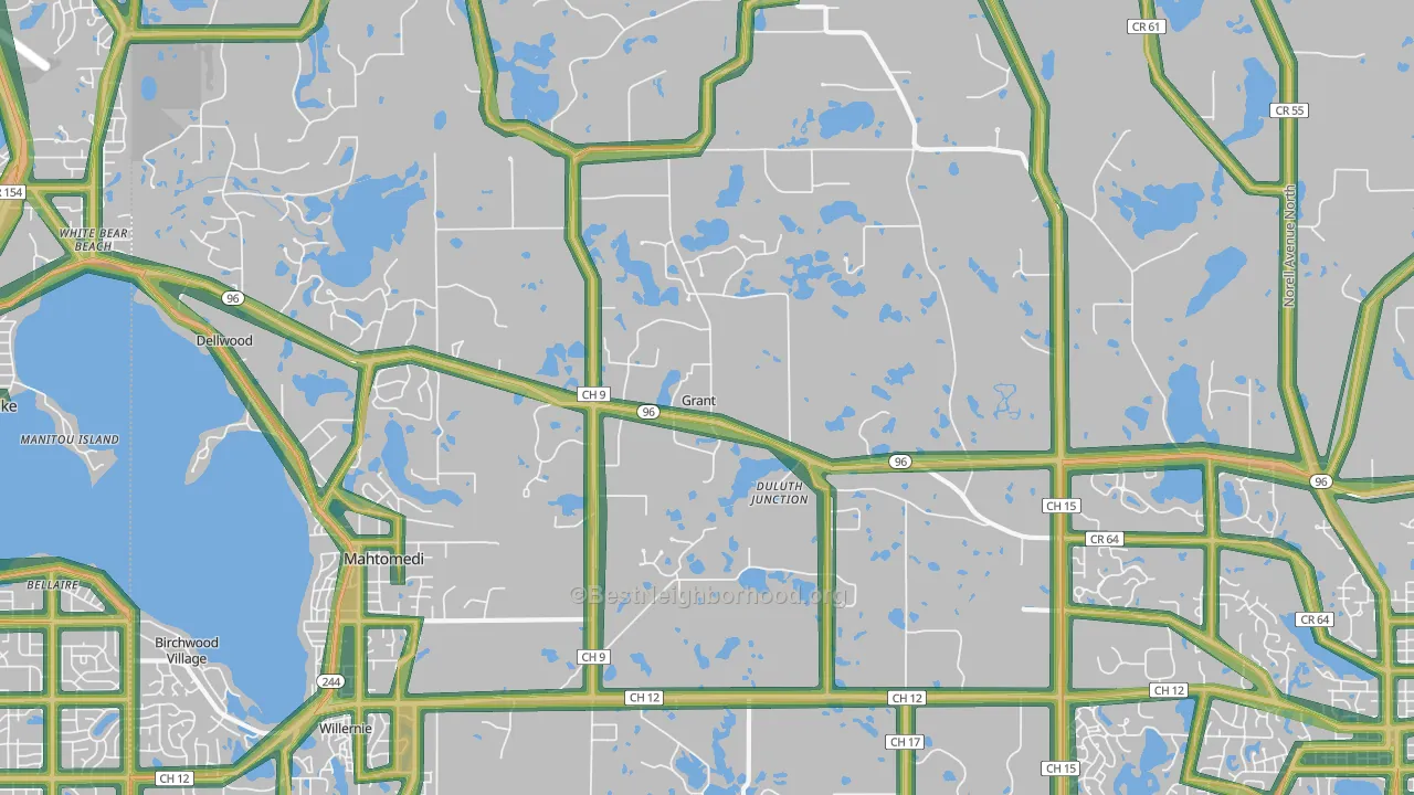 Grant, MN Map of Noise Levels in Grant