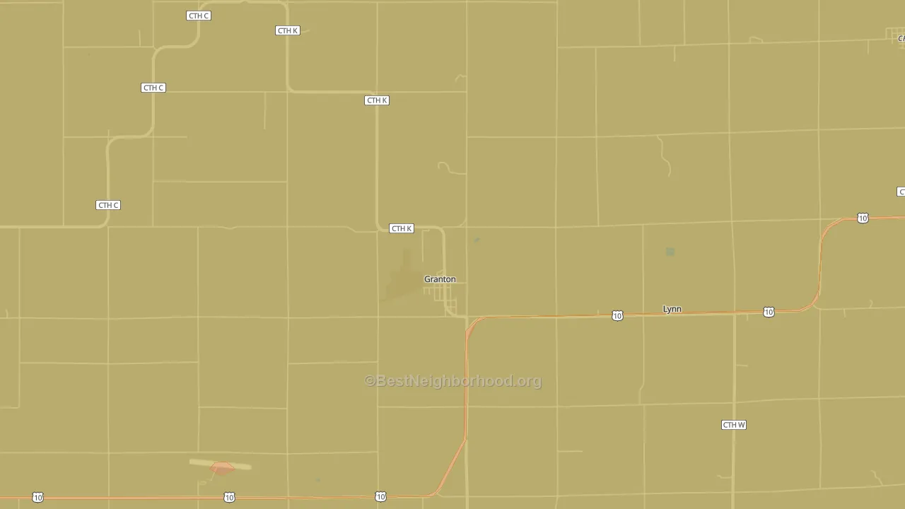 Granton, WI Map of Noise Levels in Granton