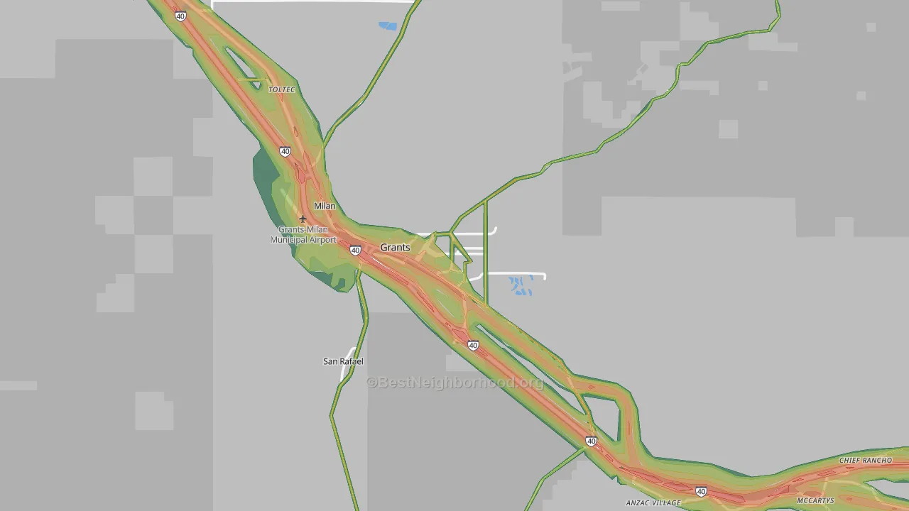 Grants, NM Map of Noise Levels in Grants