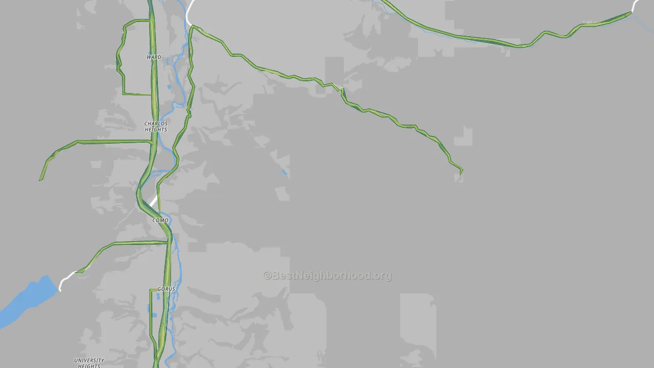 Grantsdale, MT Map of Noise Levels in Grantsdale