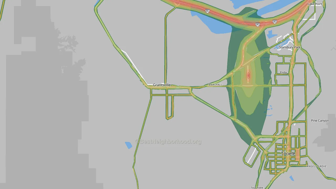 Grantsville, UT Map of Noise Levels in Grantsville