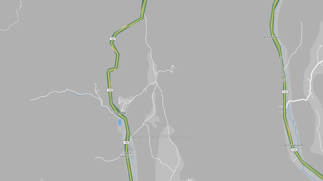 Granville, VT Map of Noise Levels in Granville