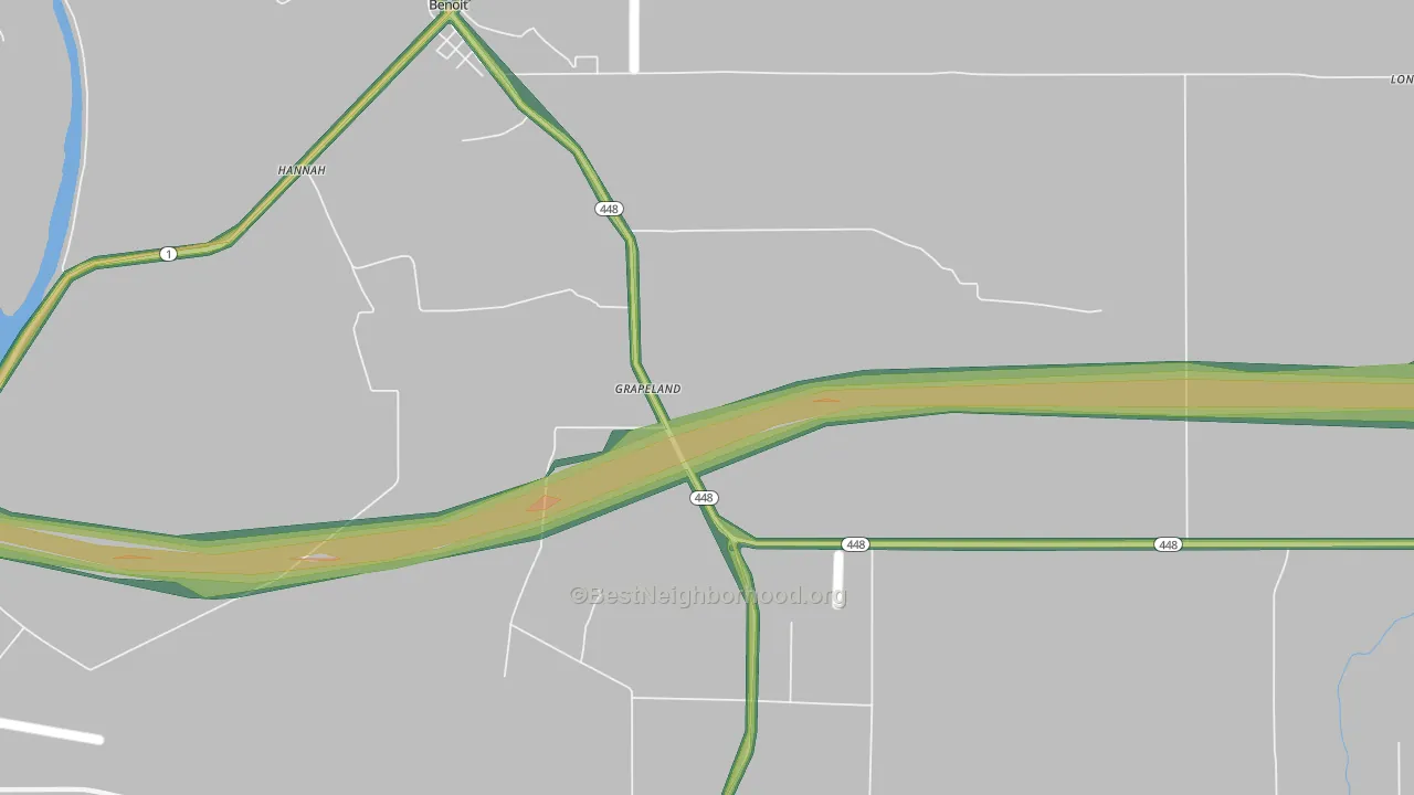 Grapeland, MS Map of Noise Levels in Grapeland