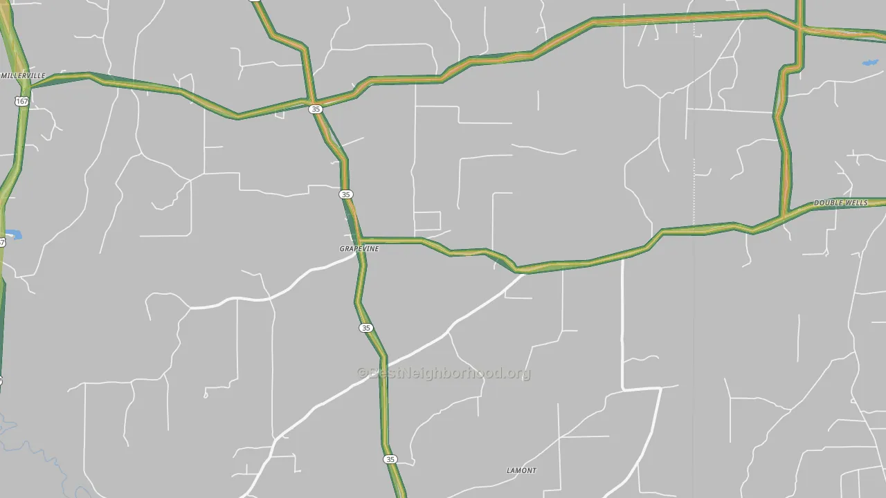 Grapevine, AR Map of Noise Levels in Grapevine