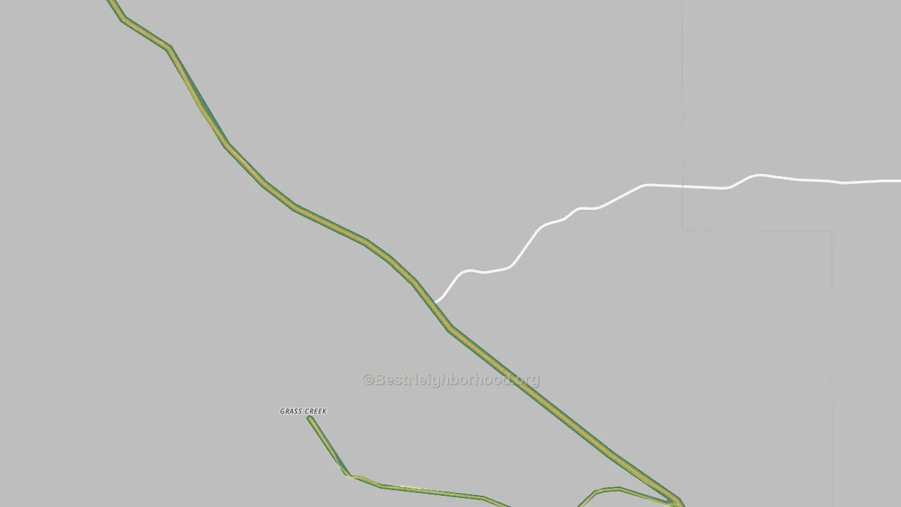 Grass Creek, WY Map of Noise Levels in Grass Creek