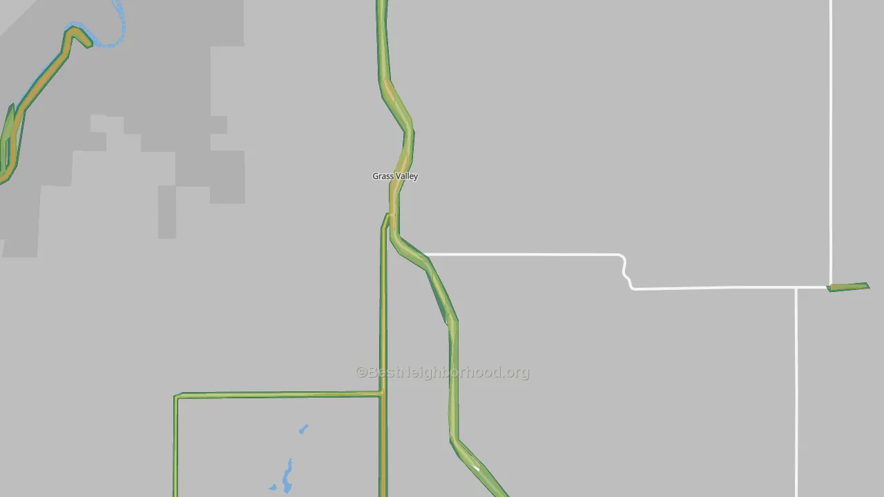 Grass Valley, OR Map of Noise Levels in Grass Valley