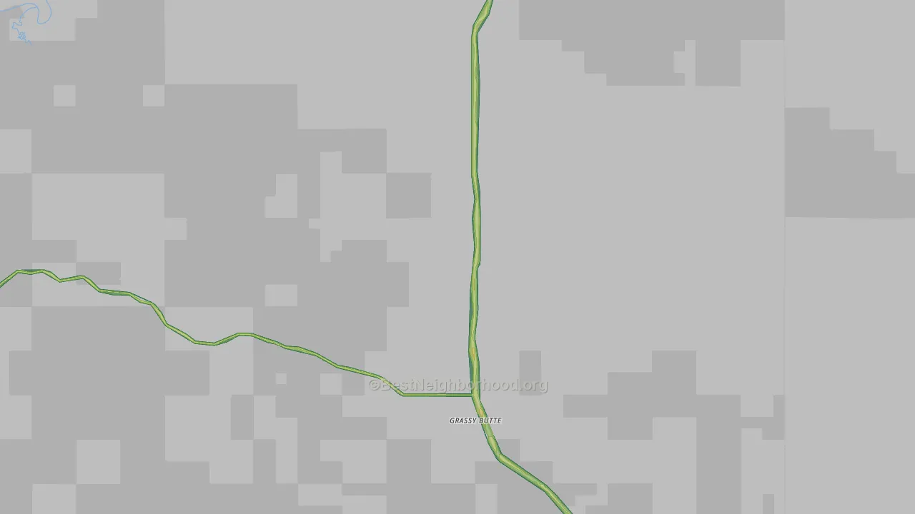 Grassy Butte, ND Map of Noise Levels in Grassy Butte