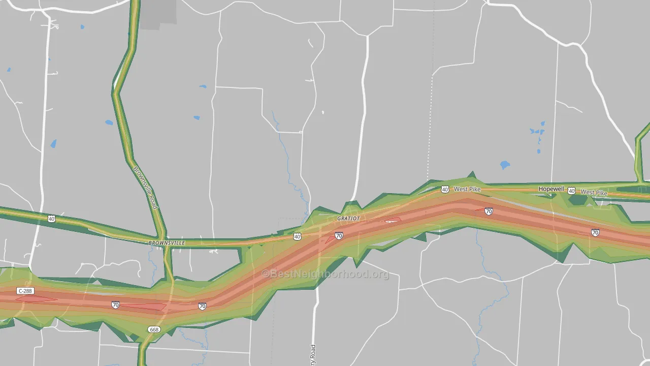 Gratiot, OH Map of Noise Levels in Gratiot
