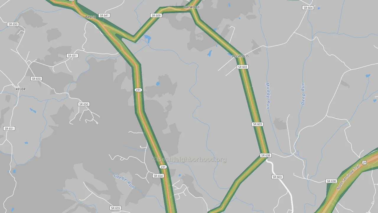 Graves Mill, VA Map of Noise Levels in Graves Mill